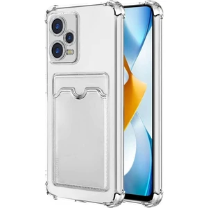 Redmi Note 12 5G Kılıf Darbe Emici Köşe Korumalı Kartlıklı Cüzdanlı Silikon Kapak
