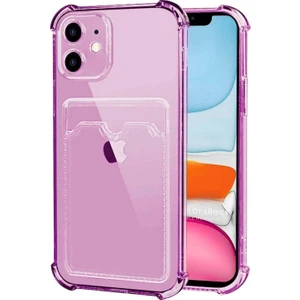 Apple iPhone 11 Kılıf Darbe Emici Köşe Korumalı Kartlıklı Cüzdanlı Silikon Kapak