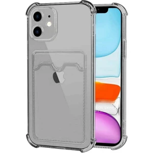 Apple iPhone 11 Kılıf Darbe Emici Köşe Korumalı Kartlıklı Cüzdanlı Silikon Kapak