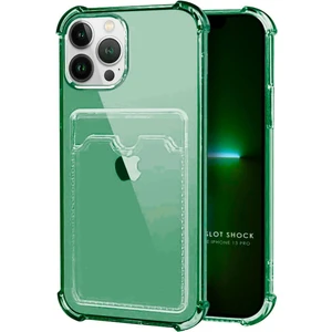 Apple iPhone 13 Pro Kılıf Darbe Emici Köşe Korumalı Kartlıklı Cüzdanlı Silikon Kapak