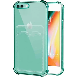 Apple iPhone 8 Plus Kılıf Darbe Emici Köşe Korumalı Kartlıklı Cüzdanlı Silikon Kapak