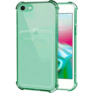 Apple iPhone 8 Kılıf Darbe Emici Köşe Korumalı Kartlıklı Cüzdanlı Silikon Kapak