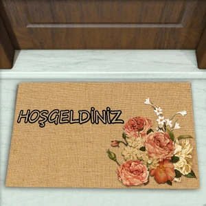 Çiçek Desenli Dekoratif Kapı Önü Paspası No: 1110