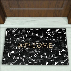 Müzik Nota Desenli Dekoratif Kapı Önü Paspası No: 1300