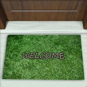 Çim Desenli Dekoratif Kapı Önü Paspası No: 1080