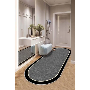 West Home Makinede Yıkanabilir Kaymaz Taban Leke Tutmaz Oval Yolluk Ev Dekorasyonu Için Gri Kesme Yolluk