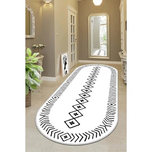West Home Makinede Yıkanabilir Kaymaz Taban Leke Tutmaz Oval Yolluk Ev Dekorasyonu Için Beyaz Kesme Yolluk
