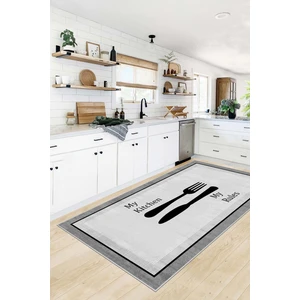 Confidence Home Makinede Yıkanabilir Kaymaz Taban Leke Tutmaz Gri Mutfak Halısı Mutfak Kesme Yolluk