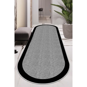 Confidence Home Makinede Yıkanabilir Kaymaz Taban Leke Tutmaz Oval Yolluk Ev Dekorasyonu Için Gri Kesme Yolluk