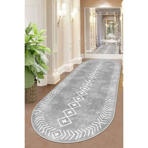 Lavita Home Makinede Yıkanabilir Kaymaz Taban Leke Tutmaz Oval Yolluk Ev Dekorasyonu Için Gri Kesme Yolluk