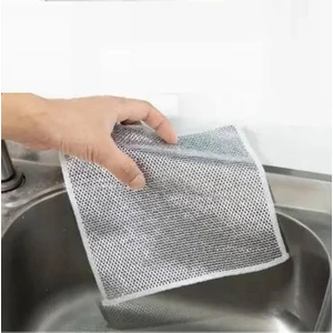 Çok Fonksiyonlu Çift Katlı Çizilmez Tel Bulaşık Bezi, Çelik Tel Bulaşık Havlusu 5 Adet