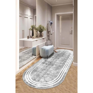 Lavita Home Makinede Yıkanabilir Kaymaz Taban Leke Tutmaz Oval Yolluk Ev Dekorasyonu Için Gri Kesme Yolluk