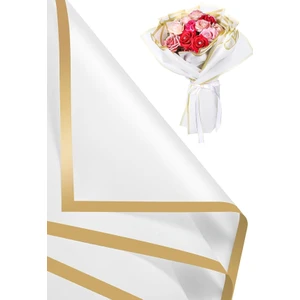 Oli Art Çiçek Ambalaj Kağıdı 20 Adet Altın Kenarlı Yapay Çiçek Kuru Çiçek Canlı Çiçek Buket Kağıdı