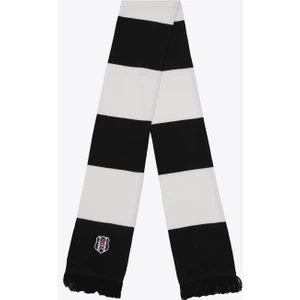 Beşiktaş Siyah-Beyaz Triko Atkı 24K
