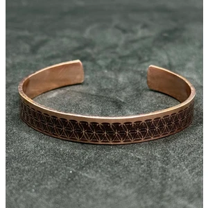 Kehribarevi Ereğli Yaşam Çiçeği Sembülü Saf Bakır Unisex Model Bileklik