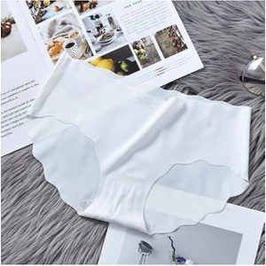 TECHNO 8Q Ultra Ince Iz Yapmaz Dikişsiz Buz Ipek Külot Mikro Şeffaf Elastik Lazer Kesim Korse Beyaz