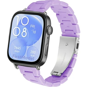 Huawei Watch Fit 3,4,4 Pro Uyumlu Reçine Kordon (Pim Çevirici Aparatı ile Akıllı Pimli) Lila