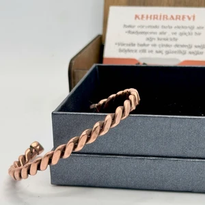 Kehribarevi Ereğli Ezme Burgu Saf Bakır Bileklik