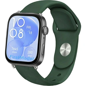 Huawei Watch Fit 3,4,4 Pro Uyumlu Jel Silikon Kordon Pim Çevirici Aparatı ile Asker Yeşil