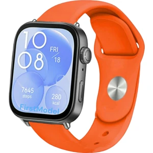 Huawei Watch Fit 3,4,4 Pro Uyumlu Jel Silikon Kordon Pim Çevirici Aparatı ile Akıllı Pimli Turuncu