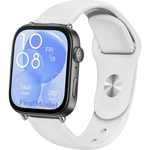 Huawei Watch Fit 3,4,4 Pro Uyumlu Jel Silikon Kordon Pim Çevirici Aparatı ile Akıllı Pimli Beyaz