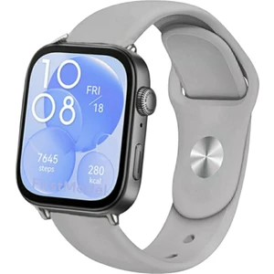 Huawei Watch Fit 3,4,4 Pro Uyumlu Jel Silikon Kordon Pim Çevirici Aparatı ile Akıllı Pim Gri