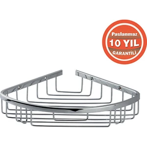 Çelik Banyo Paslanmaz Pirinç Zerrin 1'li 22X22 cm Şampuanlık Banyo Rafı
