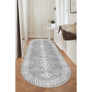 Life Decortiva Makinede Yıkanabilir Kaymaz Taban Leke Tutmaz Oval Yolluk Ev Dekorasyonu Için Gri Kesme Yolluk