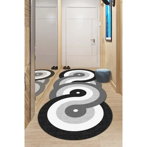 Life Decortiva Makinede Yıkanabilir Kaymaz Taban Leke Tutmaz Oval Yolluk Ev Dekorasyonu Için Gri Kesme Yolluk