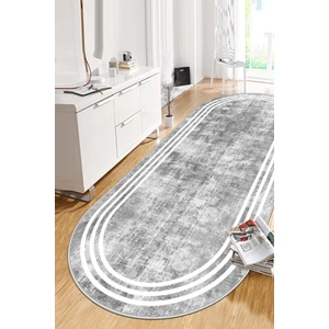 Makinede Yıkanabilir Kaymaz Taban Leke Tutmaz Oval Yolluk Ev Dekorasyonu Için Gri Kesme Yolluk