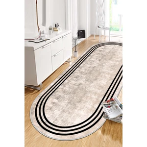 Makinede Yıkanabilir Kaymaz Taban Leke Tutmaz Oval Yolluk Ev Dekorasyonu Için Bej Kesme Yolluk