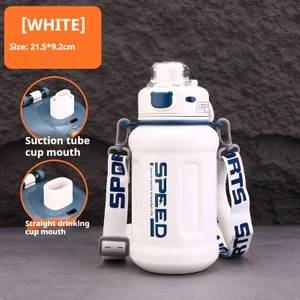 800ML Büyük Kapasiteli 316 Paslanmaz Çelik Termos Bardak Tonluk Varil Doğrudan Içme Pipetli Bardak Öğrenci ve Çocuk Termos Pot (Yurt Dışından)