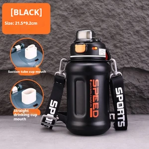800ML Büyük Kapasiteli 316 Paslanmaz Çelik Termos Bardak Tonluk Varil Doğrudan Içme Pipetli Bardak Öğrenci ve Çocuk Termos Pot (Yurt Dışından)