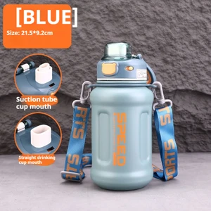 800ML Büyük Kapasiteli 316 Paslanmaz Çelik Termos Bardak Tonluk Varil Doğrudan Içme Pipetli Bardak Öğrenci ve Çocuk Termos Pot (Yurt Dışından)