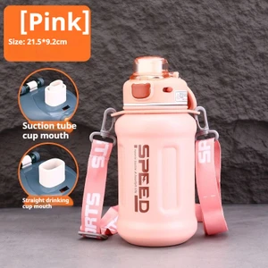 800ML Büyük Kapasiteli 316 Paslanmaz Çelik Termos Bardak Tonluk Varil Doğrudan Içme Pipetli Bardak Öğrenci ve Çocuk Termos Pot (Yurt Dışından)