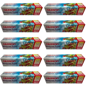 Düz Kilitsiz Şeffaf Küçük Boy Buzdolabı Yemek Gıda Poşeti Torbası- 20X30 cm - 50'li 10 Paket