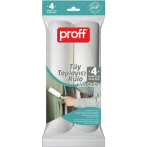 Proff Evcil Hayvan Yapışkanlı Rulo Tüy Toplayıcı 4'lü Yedek Rulo - 10 Cm. - 4 x 50 Yaprak