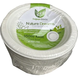Nature Ekolojik Karton Kağıt Tek Kullanımlık Çorba Kasesi - 400 cc - 50 Adetlik 1 Paket