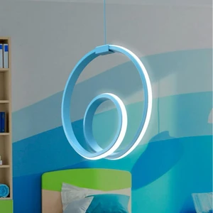Orjin Mavi Tekli Sarkıt LED Beyaz Işık Ultra Ledli Salon Mutfak Oda Hol Ledli Avize