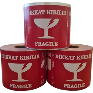 Dikkat Kırılır Etiketi 1000 Adet
