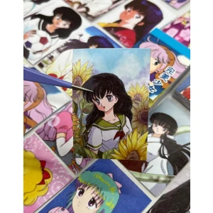 Kawaii Anime Kız Mavi 50 Yaprak Defter Sticker /Etiket/ Çıkartma / Bullet Journal / Defter Süsleme/ Scrapbook