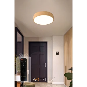 Ahşap Görünümlü Modern Metal Plafonyer Avize (30 Cm)