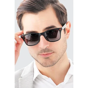Polarize Lens Kırmızı Detaylı Siyah Wayfarer Erkek Güneş Gözlüğü