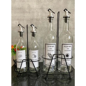 2li Standlı 750 ml Yağlık 2li 375 ml Sirkelik Limonluk Mutfak Yağlık Set