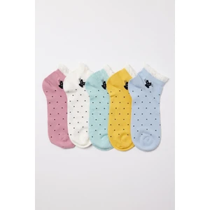 Kadın Kedi Desenli 5'li Patik Çorap