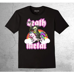 Death Metal Rock Unicorn Tek Boynuz Music Tişört Çocuk T-Shirt