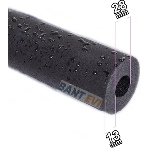 Bant Evi Boru Izolasyon Malzemesi 3/4" 28mm İç Çap, 13MM Et Kalınlık, 2mt Kauçuk Boru Izolasyon