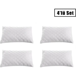 4'lü Set Yastık Koruyucu, Tela Kapitoneli, Fermuarlı Yastık Alezi, 50 x 70 cm