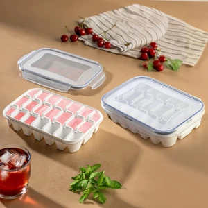 Meleni Home 2'li 21 Bölmeli Sızdırmaz Kilitli Buz Kalıbı Seti - Kapaklı Hava Geçirmez Buzluk - Vakumlu Buz Kabı