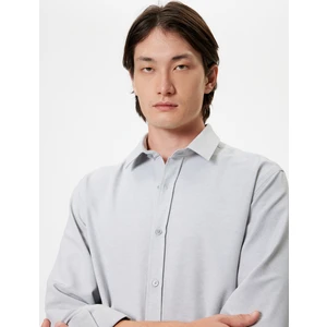 Oxford Gömlek Uzun Kollu Pamuk Karışımlı